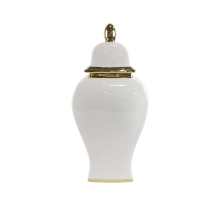 White & Gold Lid Jar